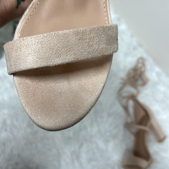 Allegra K Women's Solid Color Strap Block Heel Lace up Sandals - Picture 4 of 9